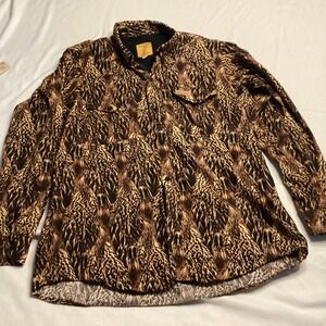 Feather Flage Ducks in a Row Camo Hunting Shirt Mens XL Brown Made in USA Vent